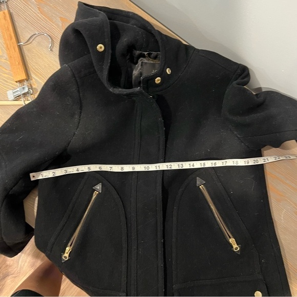 J. Crew Black Chateau Parka Italian Stadium Cloth Wool Jacket - Picture 9 of 16